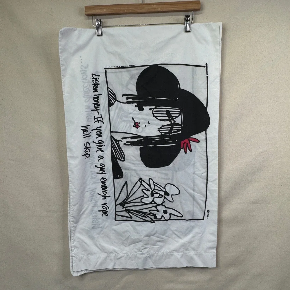 Utica Emerson Pillowcase Standard Set of 2 White Funny Pop Art Cartoon 90s Retro
